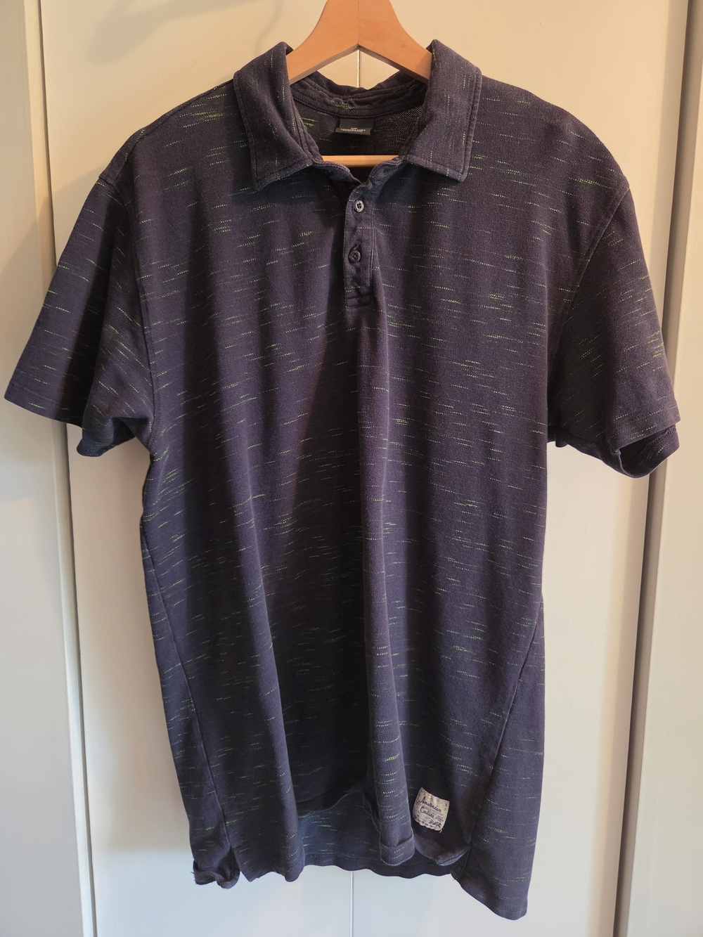Scotch & Soda Navy Polo with Subtle Green Speckle